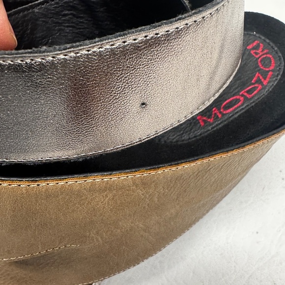 Modzori Olivia reversible Black and Tan Women's Wedge Sandals size 12 - Picture 5 of 8